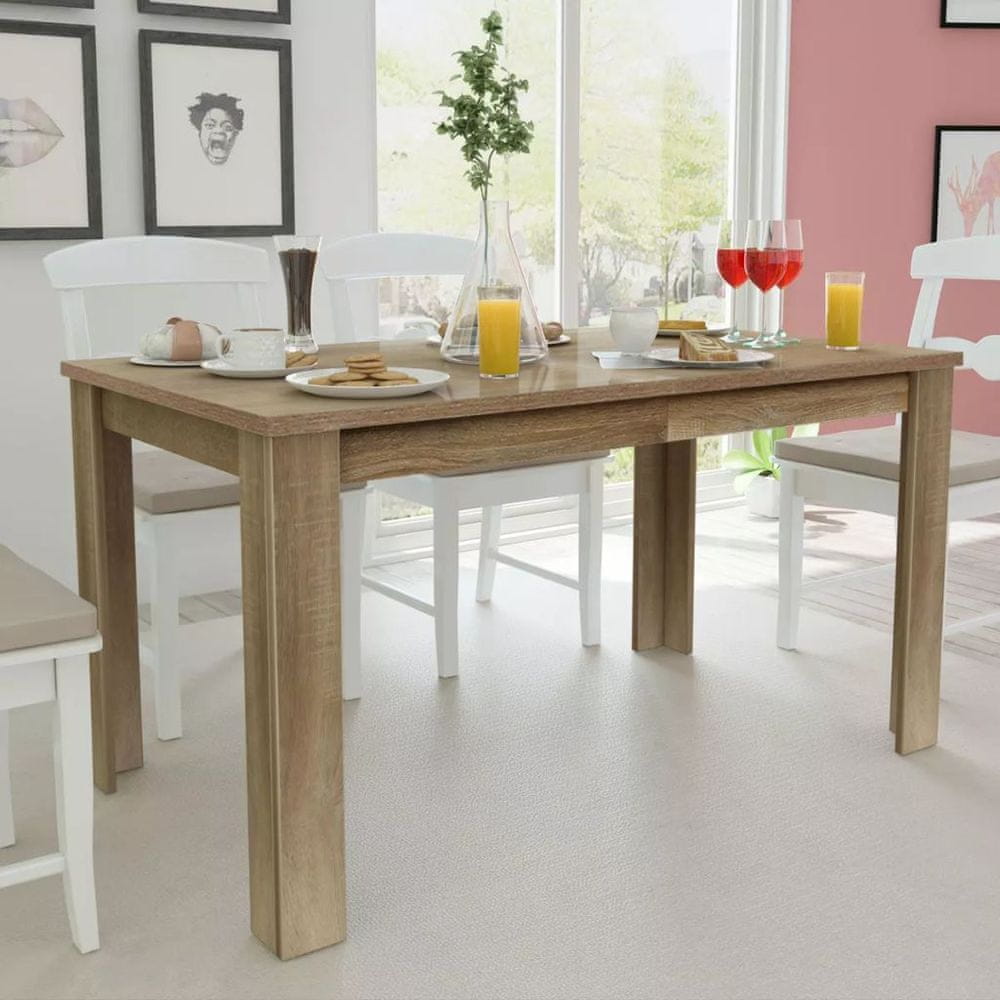 Vidaxl Jedálenský stôl, 140x80x75 cm, dub